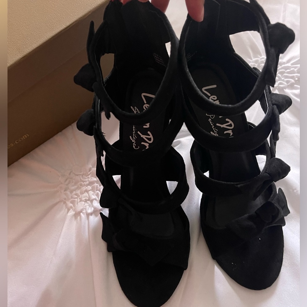 Black suede heel